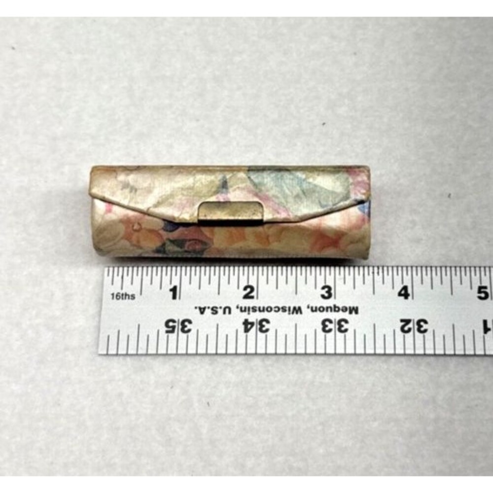 Lipstick Case Holder Floral Made in Italy Purse Accessory Compact Vintage